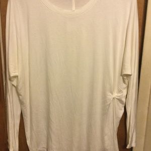 NWT BANANA REPUBLIC white long sleeve t shirt with a knot on the left hand side
